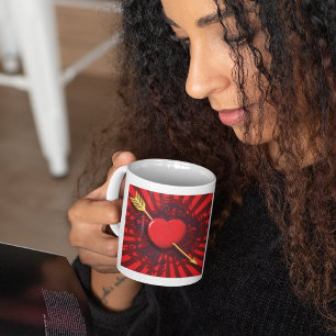Red Heart Arrow Coffee Mug