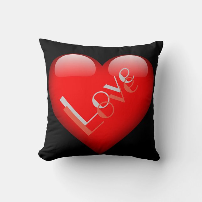 Red Heart Attractive Parisian Love Wedding Cushion (Front)