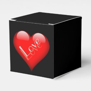 Red Heart Attractive Parisian Love Wedding Favour Box