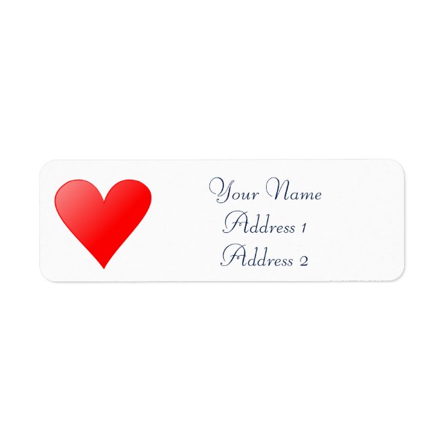 Red Heart Avery Return Address Labels (Front)