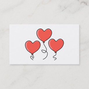 Red Heart Balloons. Business Card
