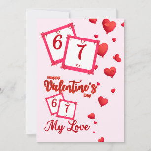 Red Heart Balloons Happy Valentine's Day My Love  Holiday Card