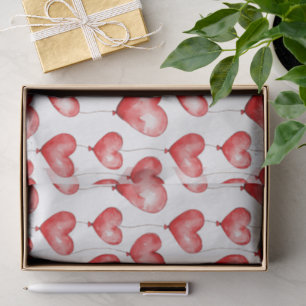 Red heart balloons tissue paper