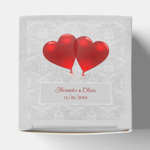 Red Heart Balloons Wedding Favour Box