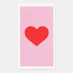 Red Heart Beat Pastel Pink Napkin