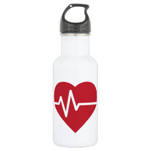 Red Heart Beats 532 Ml Water Bottle