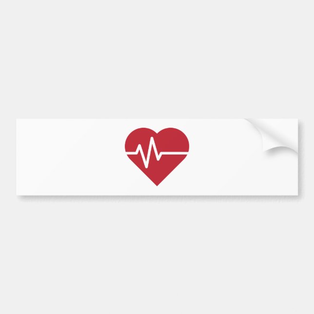 Red Heart Beats Bumper Sticker (Front)