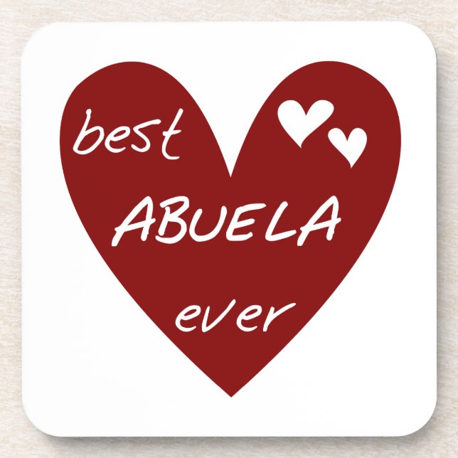 Red Heart Best Abuela Ever Gifts Coaster (Front)