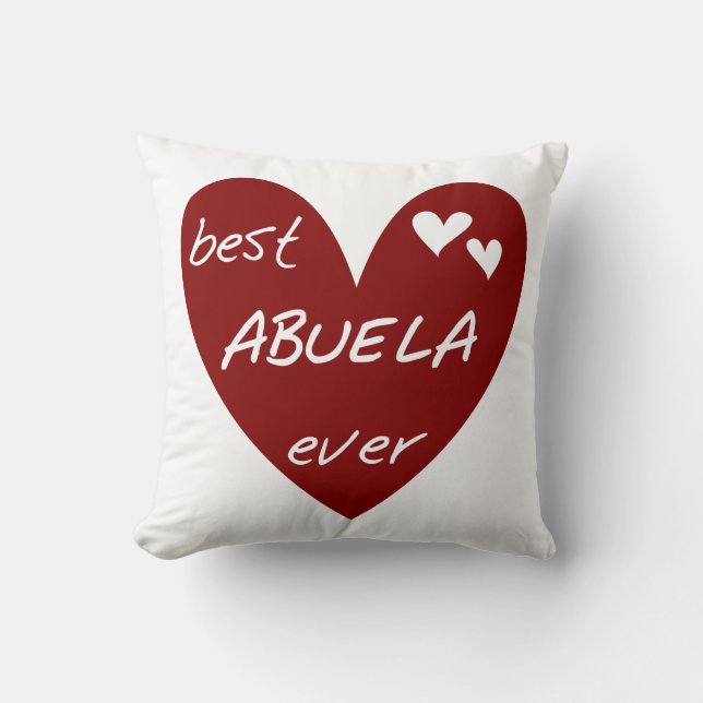 Red Heart Best Abuela Ever Gifts Cushion (Front)