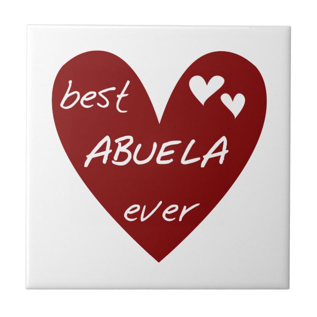 Red Heart Best Abuela Ever Gifts Tile (Front)