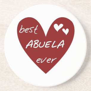 Red Heart Best Abuela Ever T-shirts and Gifts Coaster