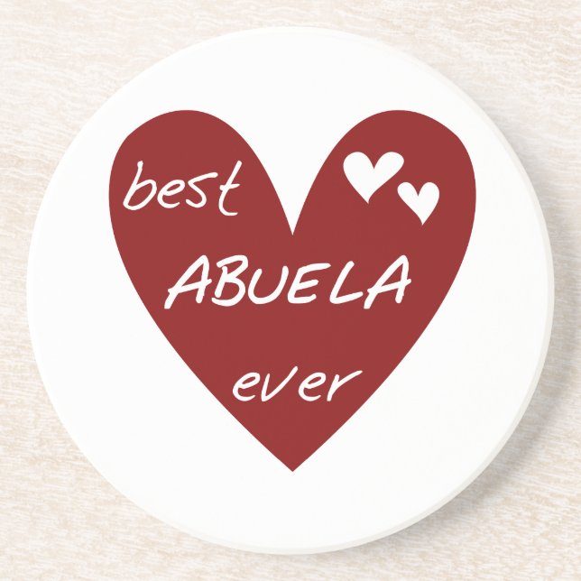 Red Heart Best Abuela Ever T-shirts and Gifts Coaster (Front)