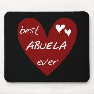 Red Heart Best Abuela Ever T-shirts and Gifts Mouse Pad