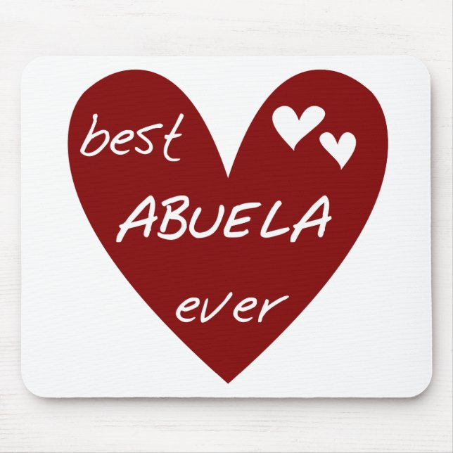 Red Heart Best Abuela Ever T-shirts and Gifts Mouse Pad (Front)