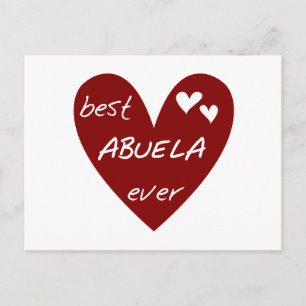 Red Heart Best Abuela Ever T-shirts and Gifts Postcard