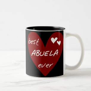 Red Heart Best Abuela Ever T-shirts and Gifts Two-Tone Coffee Mug