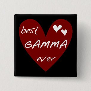 Red Heart Best Gamma Ever Tshirts and Gifts 15 Cm Square Badge