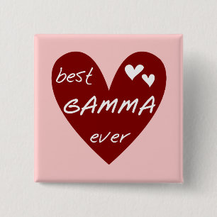 Red Heart Best Gamma Ever Tshirts and Gifts 15 Cm Square Badge