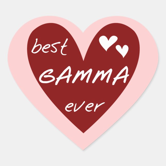 Red Heart Best Gamma Ever Tshirts and Gifts Heart Sticker (Front)