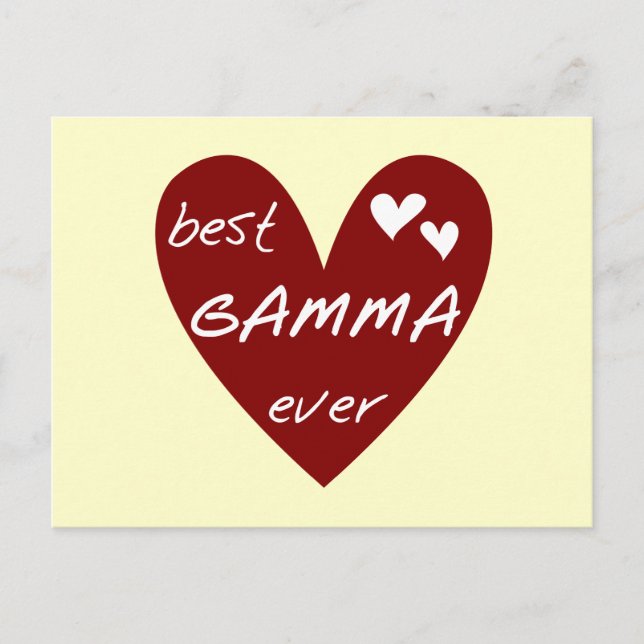 Red Heart Best Gamma Ever Tshirts and Gifts Postcard (Front)
