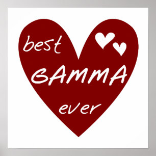 Red Heart Best Gamma Ever Tshirts and Gifts Poster