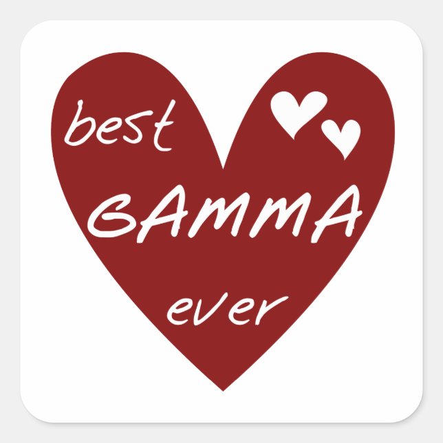 Red Heart Best Gamma Ever Tshirts and Gifts Square Sticker (Front)