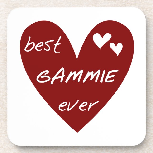 Red Heart Best Gammie Ever Gifts Coaster (Front)