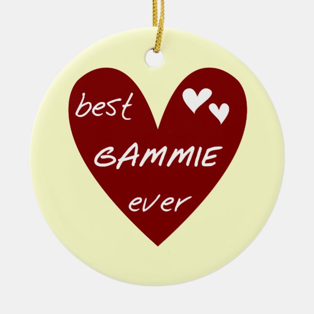 Red Heart Best Gammie Ever Tshirts and Gifts Ceramic Ornament (Front)