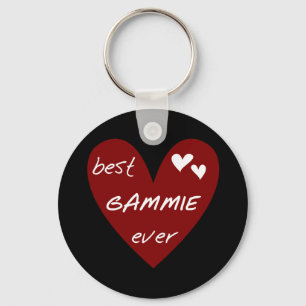 Red Heart Best Gammie Ever Tshirts and Gifts Key Ring