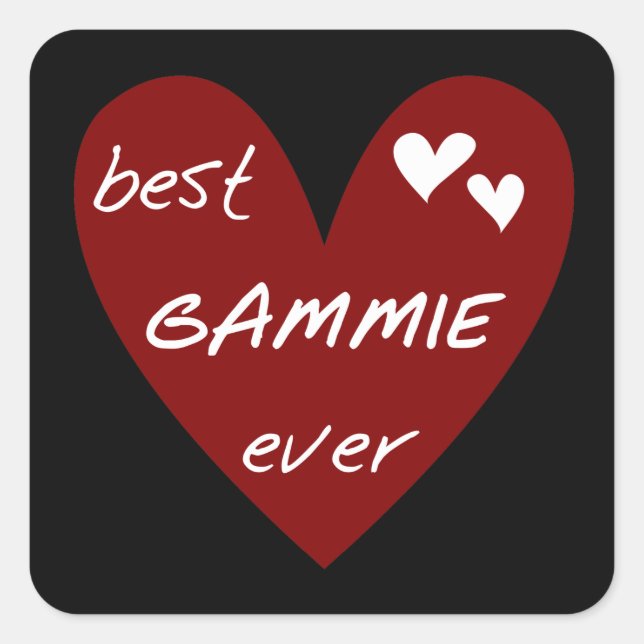Red Heart Best Gammie Ever Tshirts and Gifts Square Sticker (Front)
