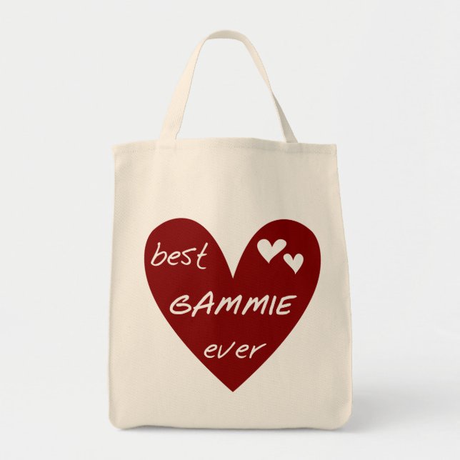 Red Heart Best Gammie Ever Tshirts and Gifts Tote Bag (Front)