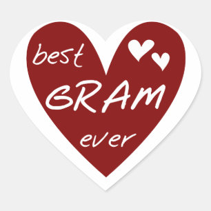 Red Heart Best Gram Ever Tshirts and Gifts Sticker