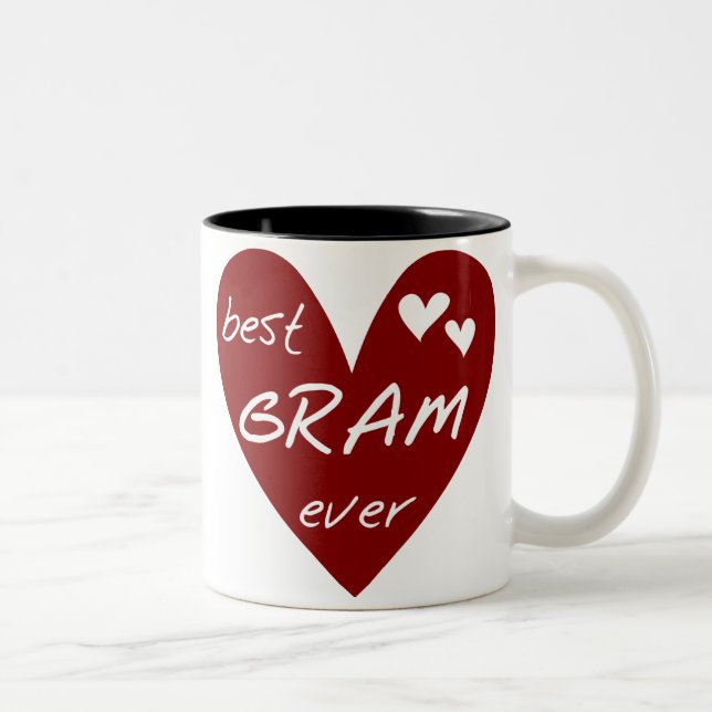 Red Heart Best Gram Ever Tshirts and Gifts Two-Tone Coffee Mug (Right)
