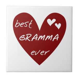 Red Heart Best Gramma Ever Gifts Ceramic Tile