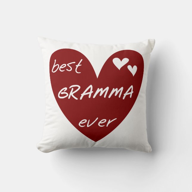 Red Heart Best Gramma Ever Gifts Cushion (Front)