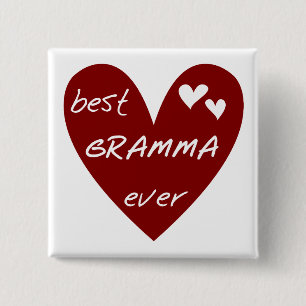Red Heart Best Gramma Ever T-shirts and Gifts 15 Cm Square Badge