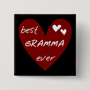 Red Heart Best Gramma Ever T-shirts and Gifts 15 Cm Square Badge