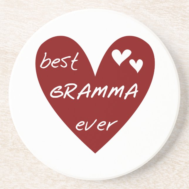 Red Heart Best Gramma Ever T-shirts and Gifts Coaster (Front)