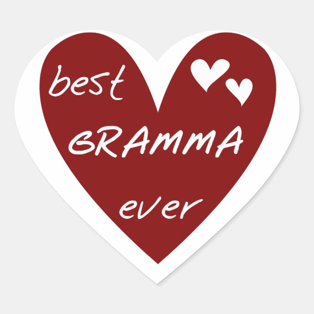 Red Heart Best Gramma Ever T-shirts and Gifts Heart Sticker (Front)