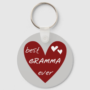 Red Heart Best Gramma Ever T-shirts and Gifts Key Ring