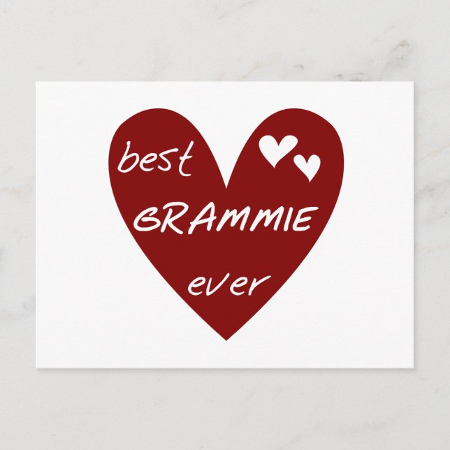 Red Heart Best Grammie Ever T-shirts and Gifts Postcard (Front)