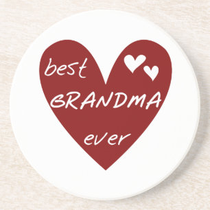 Red Heart Best Grandma Ever T-shirts and Gifts Coaster