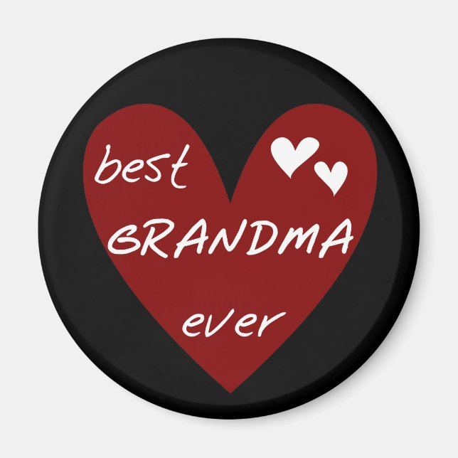 Red Heart Best Grandma Ever T-shirts and Gifts Magnet (Front)