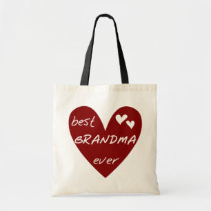 Red Heart Best Grandma Ever T-shirts and Gifts Tote Bag