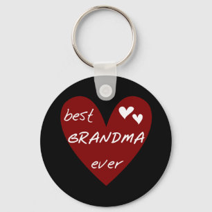 Red Heart Best Grandma Ever T-shirts Gifts Key Ring