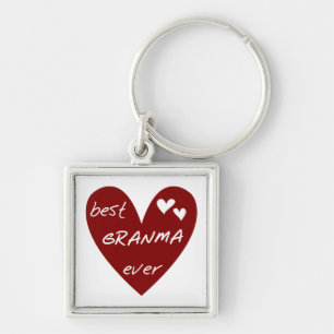 Red Heart Best Granma Ever T-shirts and Gifts Key Ring