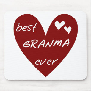 Red Heart Best Granma Ever T-shirts and Gifts Mouse Pad