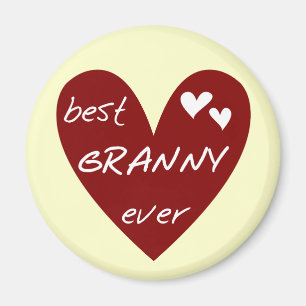 Red Heart Best Granny Ever Tshirts and Gifts Magnet