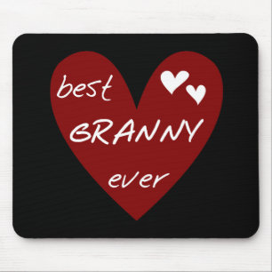 Red Heart Best Granny Ever Tshirts and Gifts Mouse Pad