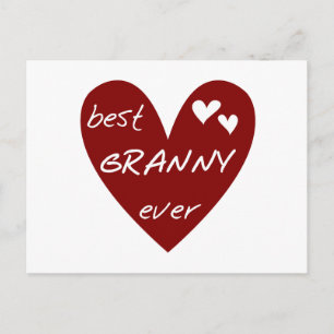 Red Heart Best Granny Ever Tshirts and Gifts Postcard